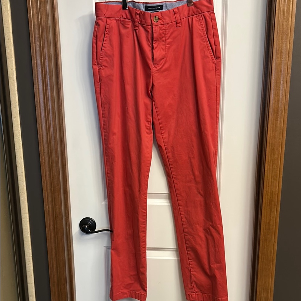 Tommy Hilfiger Red Chinos Classic Cotton Blend
